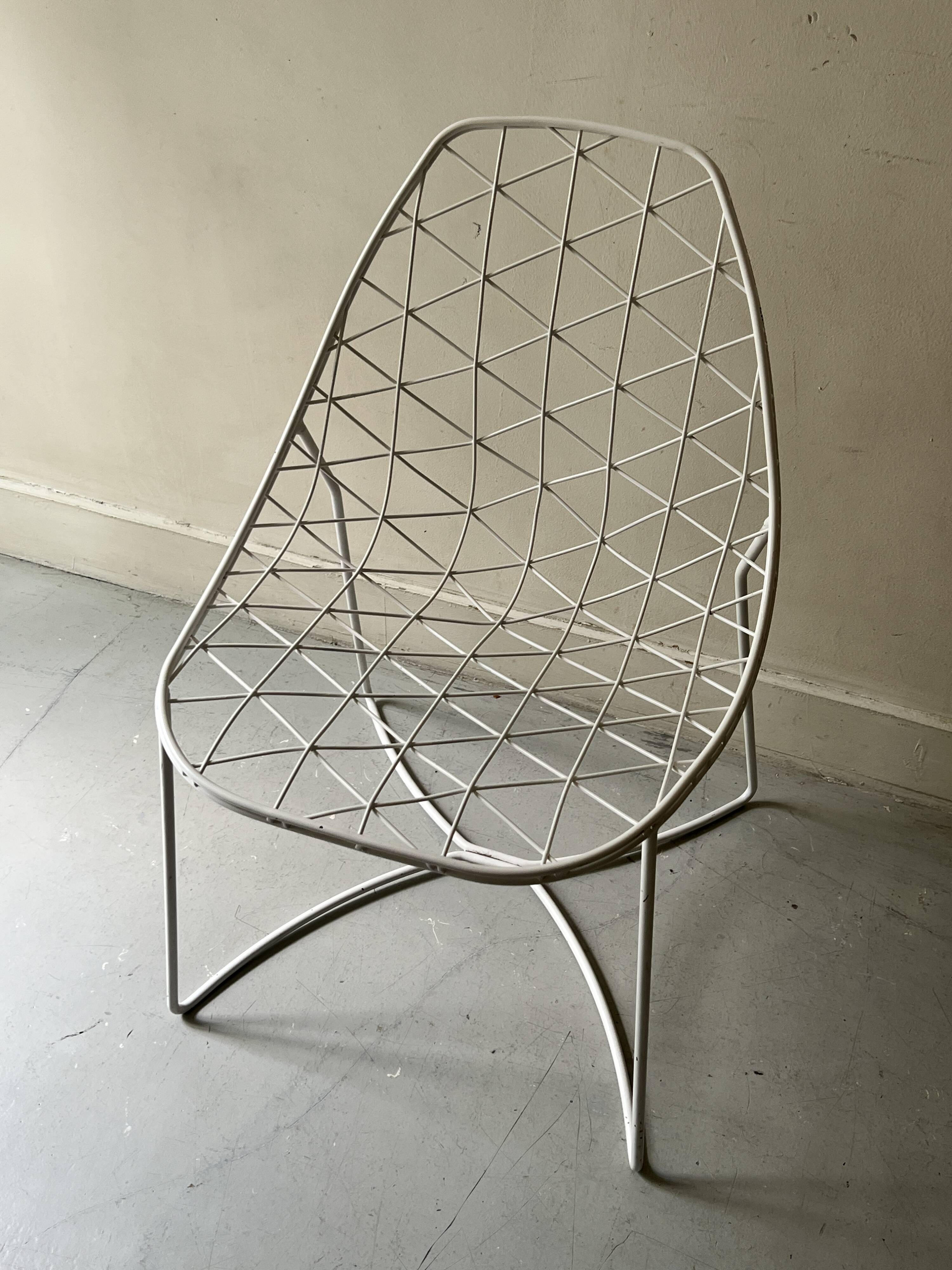 White metal bikini mesh design chair