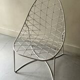 White metal bikini mesh design chair