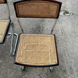 Set of Four Vintage Italian Tubular Chairs Bauhaus Style Marcel Breuer Circa 1970