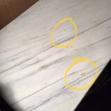 Marble and cast iron bistro table