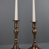 Suite of 2 copper candlesticks seventeenth century French