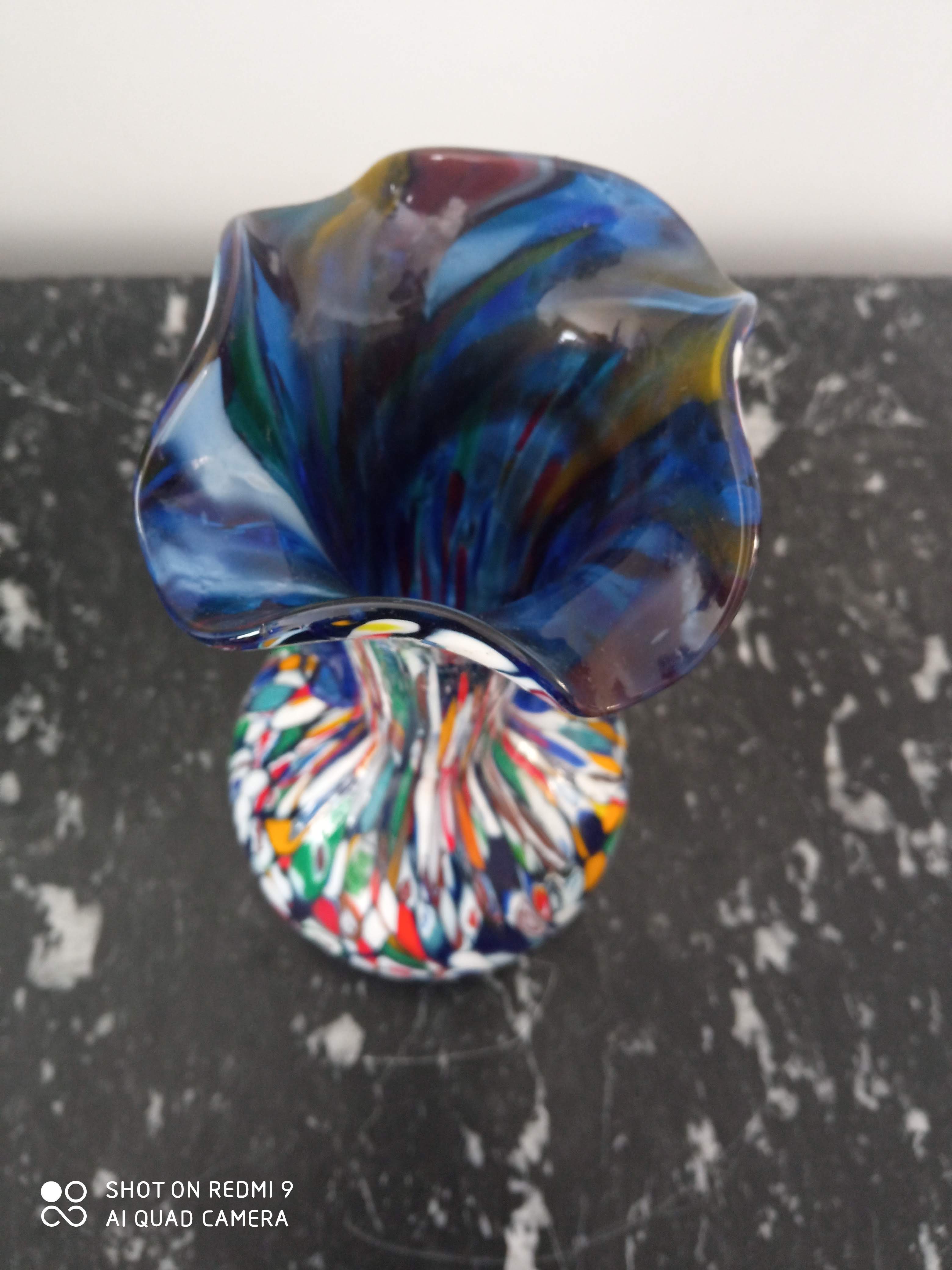 Ancient Murano vase in aventurine and murrina polychrome Italy circa 1940