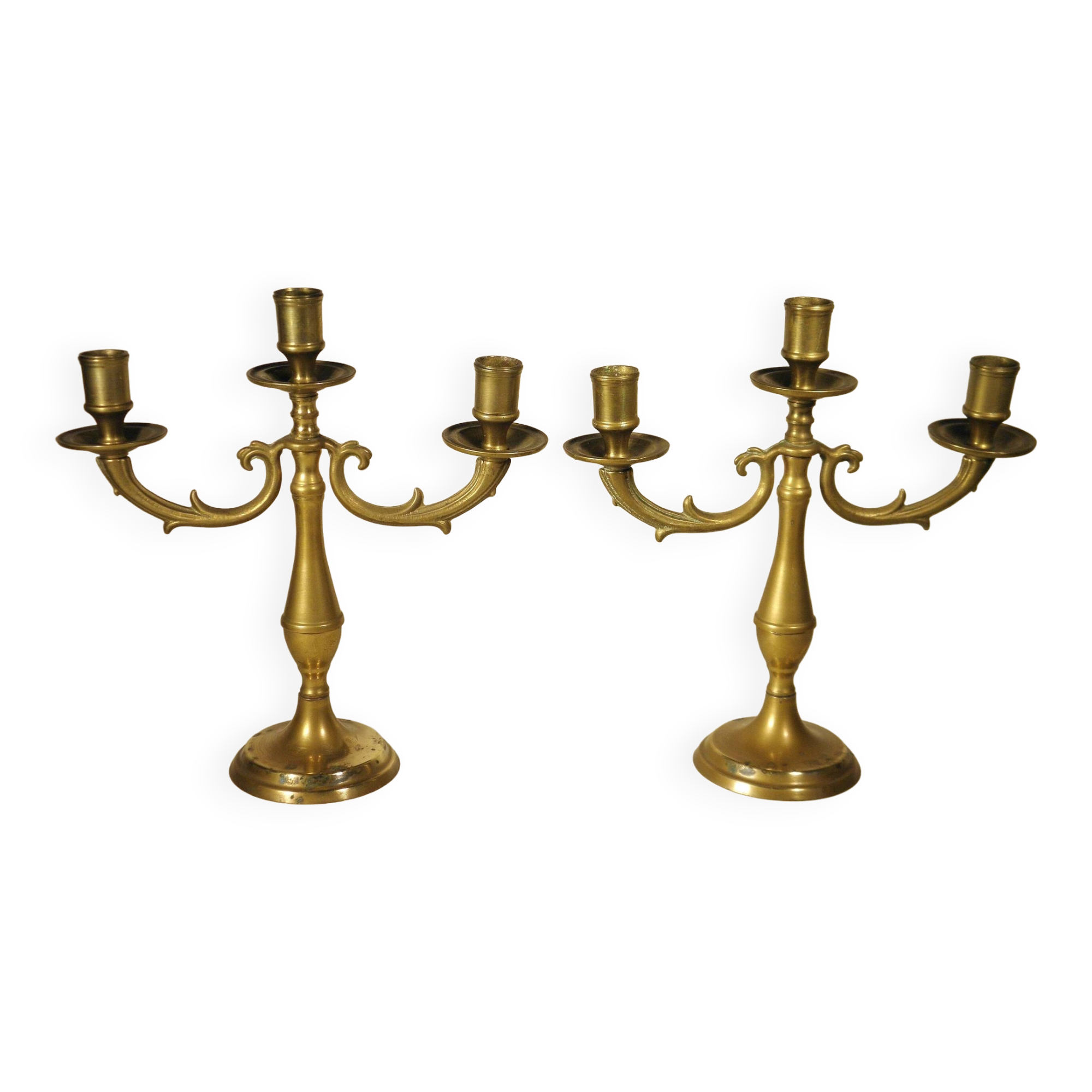 Pair of brass candlesticks