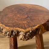 Brutalist solid wood coffee table