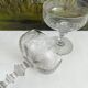 2 antique champagne glasses in engraved glass