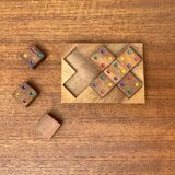 Mid-century Scandinavian teak dice game from the 1960s.