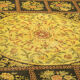 Handwoven persian overdyed 291 cm x 404 cm yellow wool rug