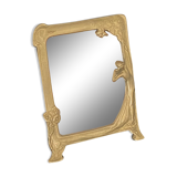 1 small art nouveau brass mirror
