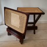 Pair of stools in caning