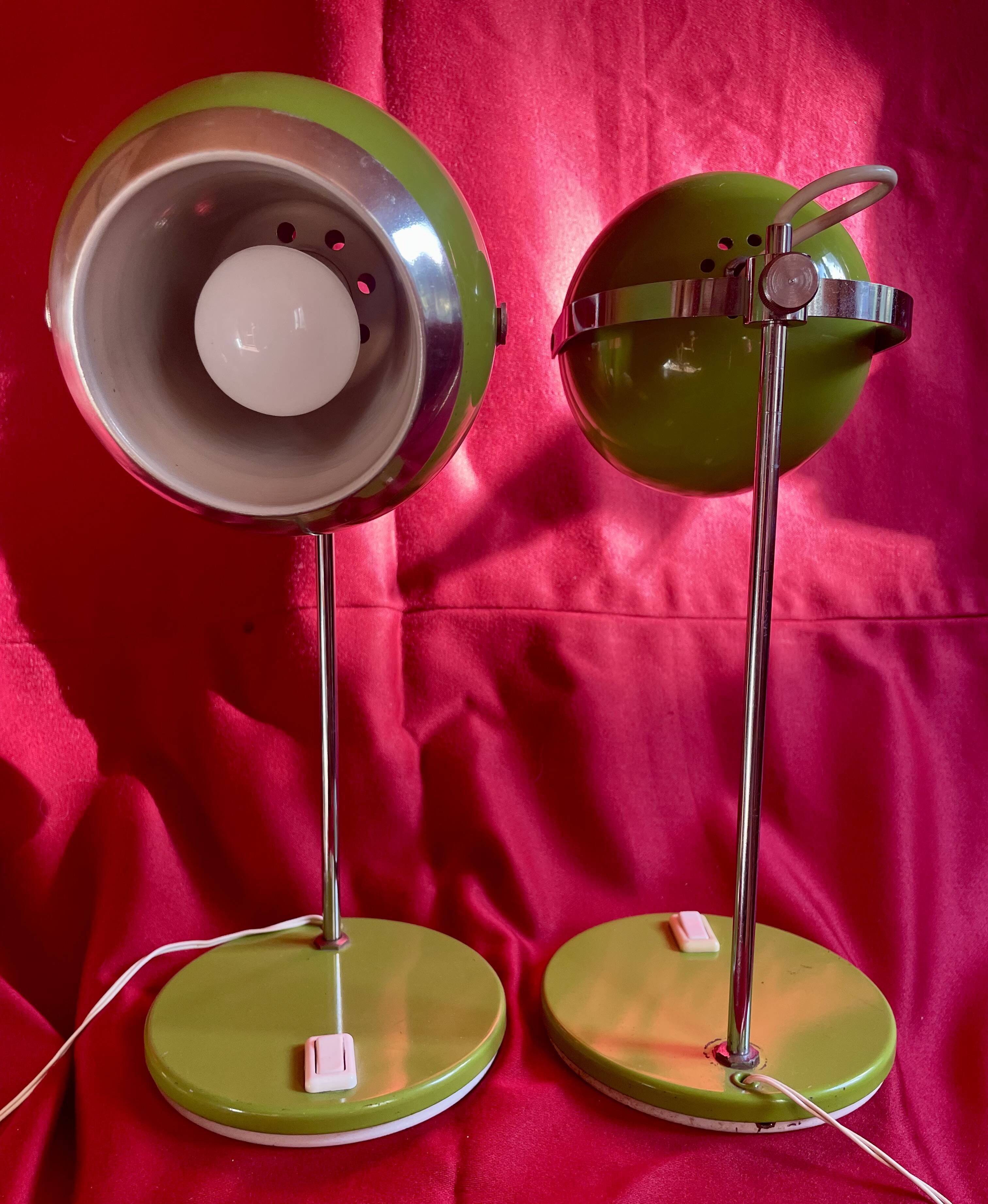Paire de lampes Eye-Ball, année 70