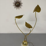 Rhubarb leaf floor lamp brass design Tomaso Barbi Italy an70