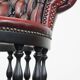 Chaise de bureau Chesterfield en cuir de vachette rouge/noir et bois