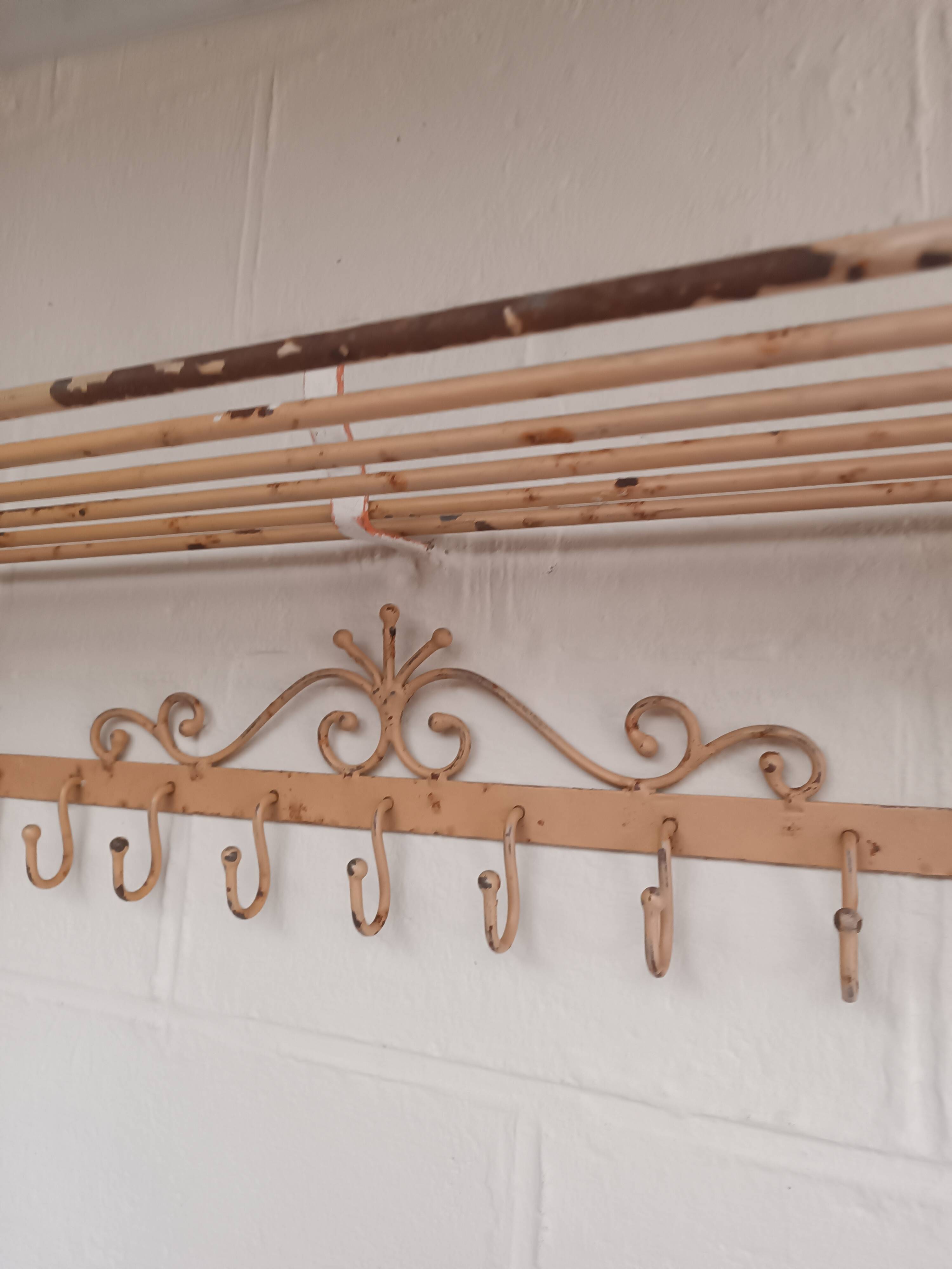 Vintage wrought iron coat rack