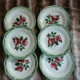 6 antique dessert plates from Digoin and Sarreguemines