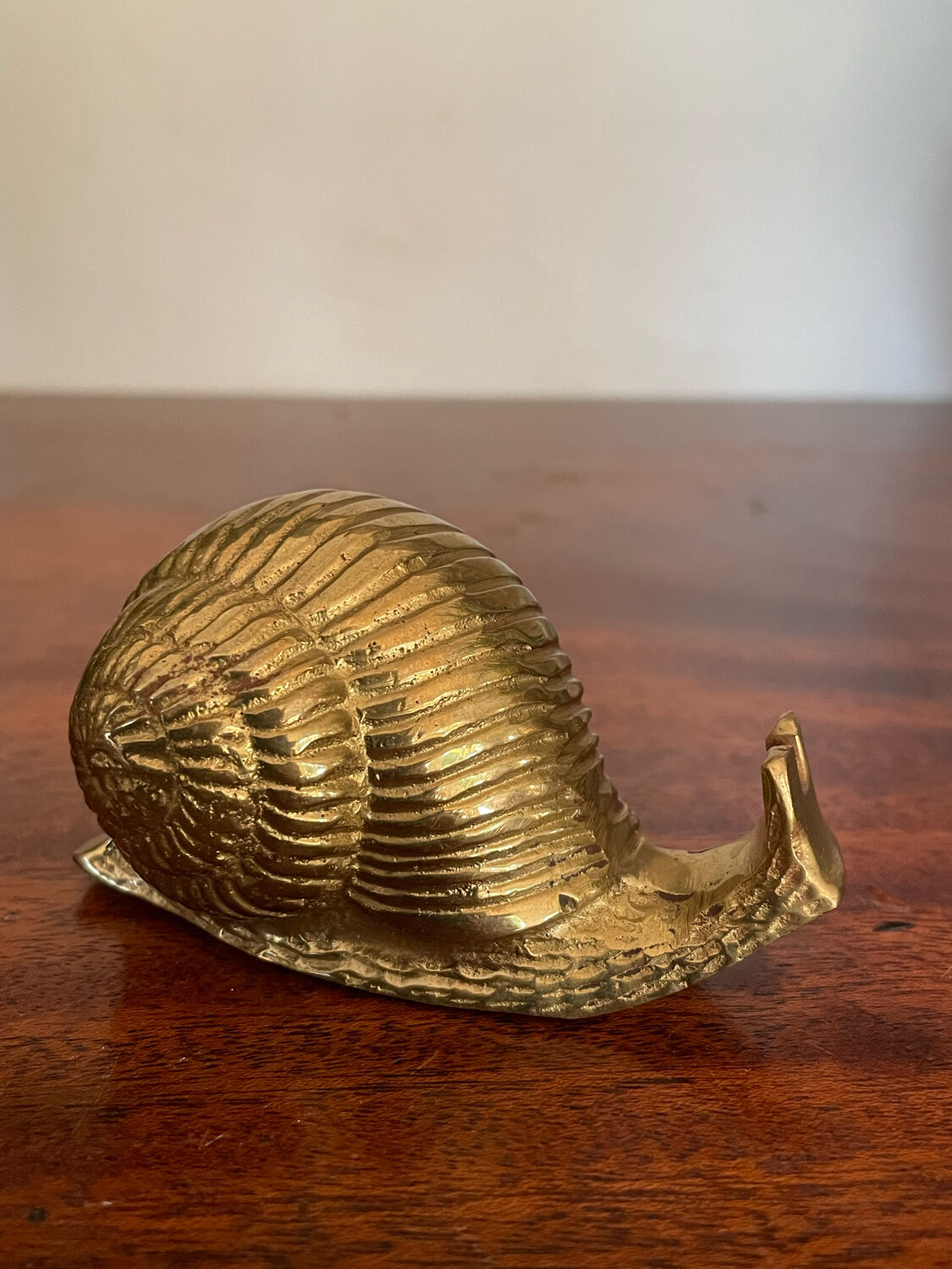 Vintage brass snail