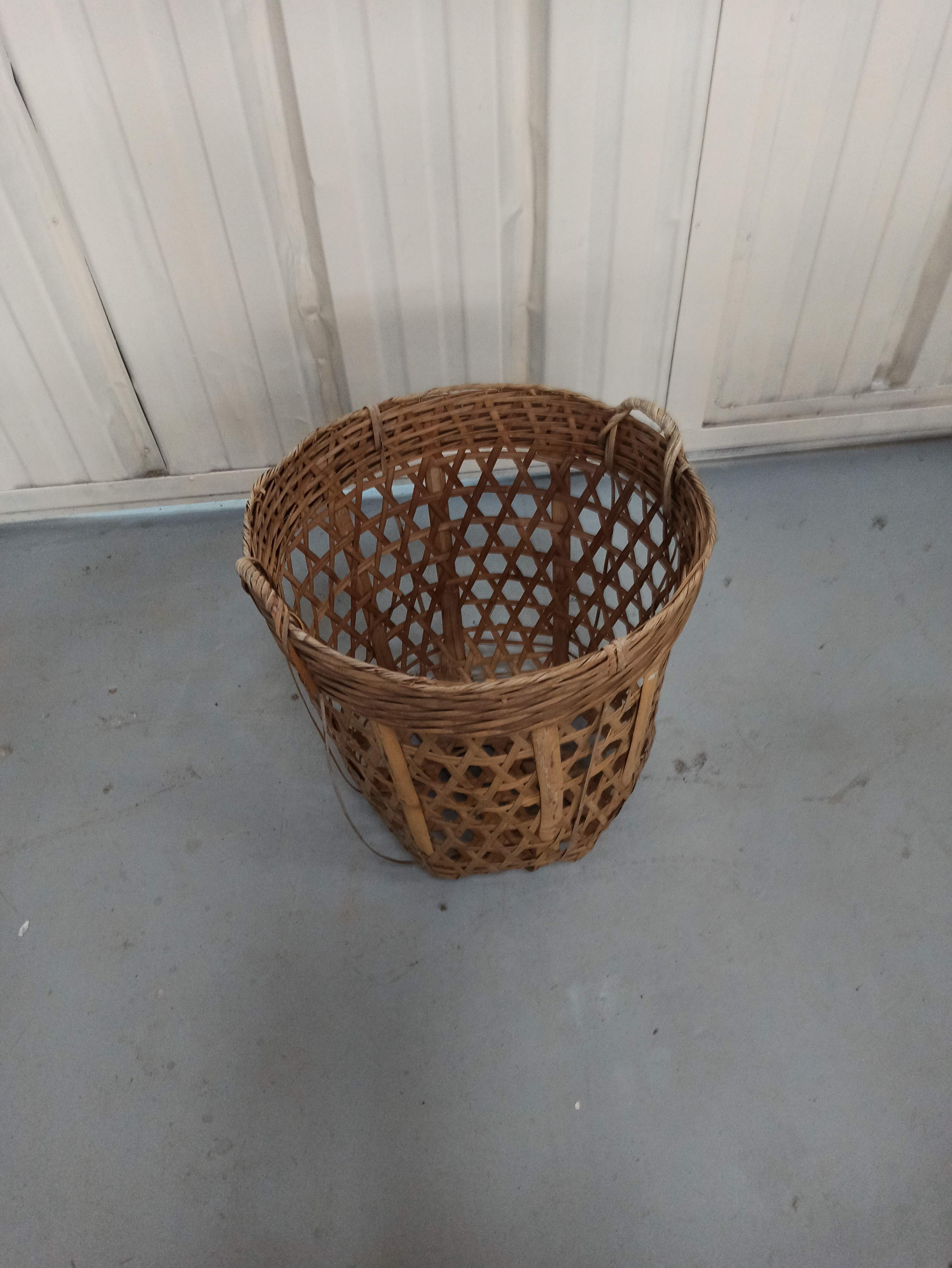 Large basket 53 cm in rattan and wicker basket