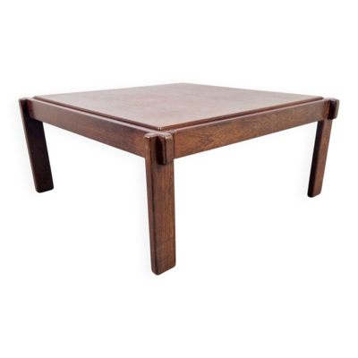 Table basse vintage en wengé, années 1970