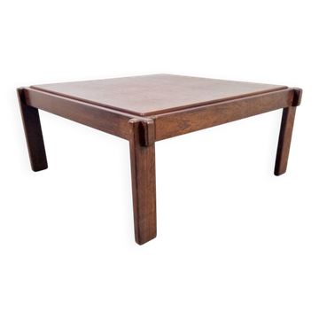 Table basse vintage en wengé, années 1970
