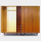 Vintage mid century modern Scandinavian 5-door wardrobe in teak, 1960s