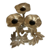 Chandelier fleurs en laiton vintage