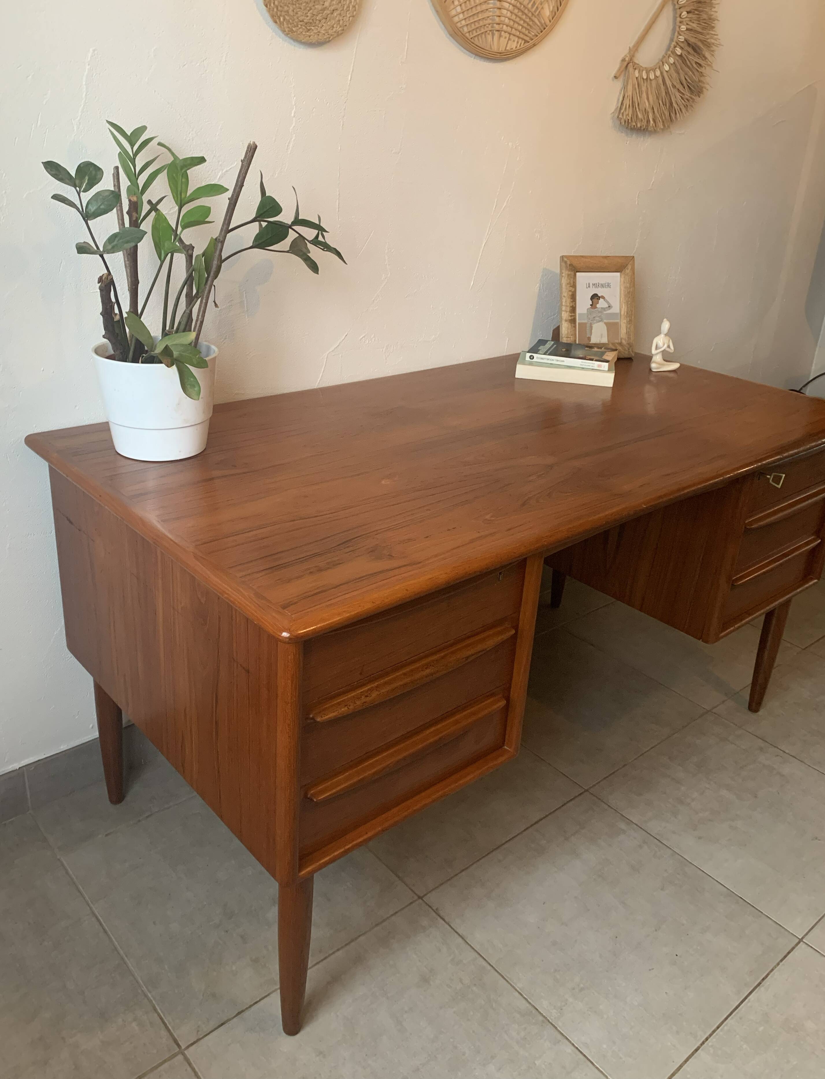 Danish Falster Teak Desk by Svend Madsen, 1960s