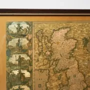 Vintage Map Golden Leaf of the British Isles by Joannes Janssen, 1646