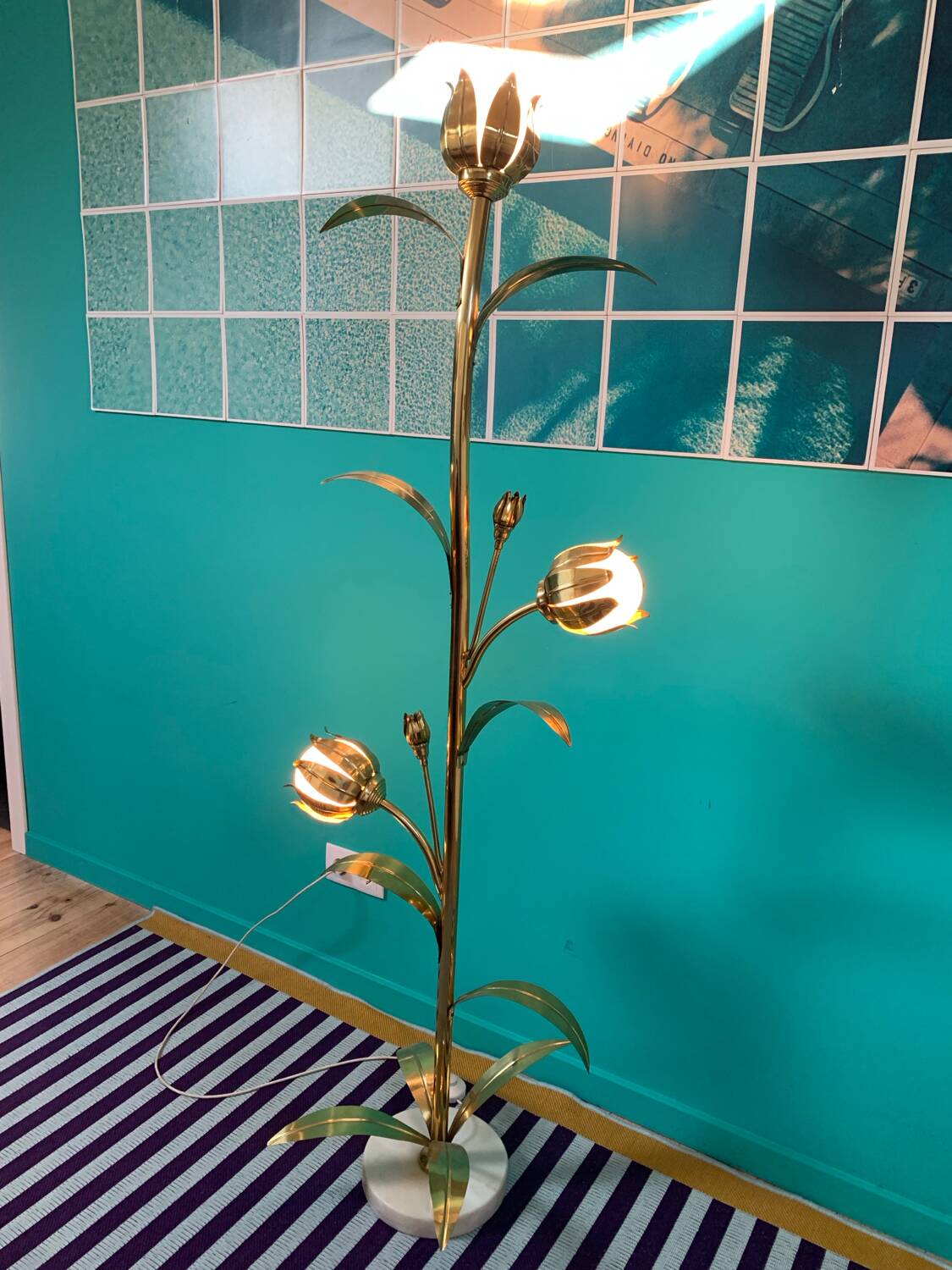 Vintage flower floor lamp