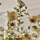Lustre florale en métal peint