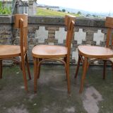 3 chaises de bistrot bois courbé