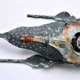 Tom Ahlstrom & Hans Ehrich - Pair Of Brutalist Sconces 1960s Metal And Glass