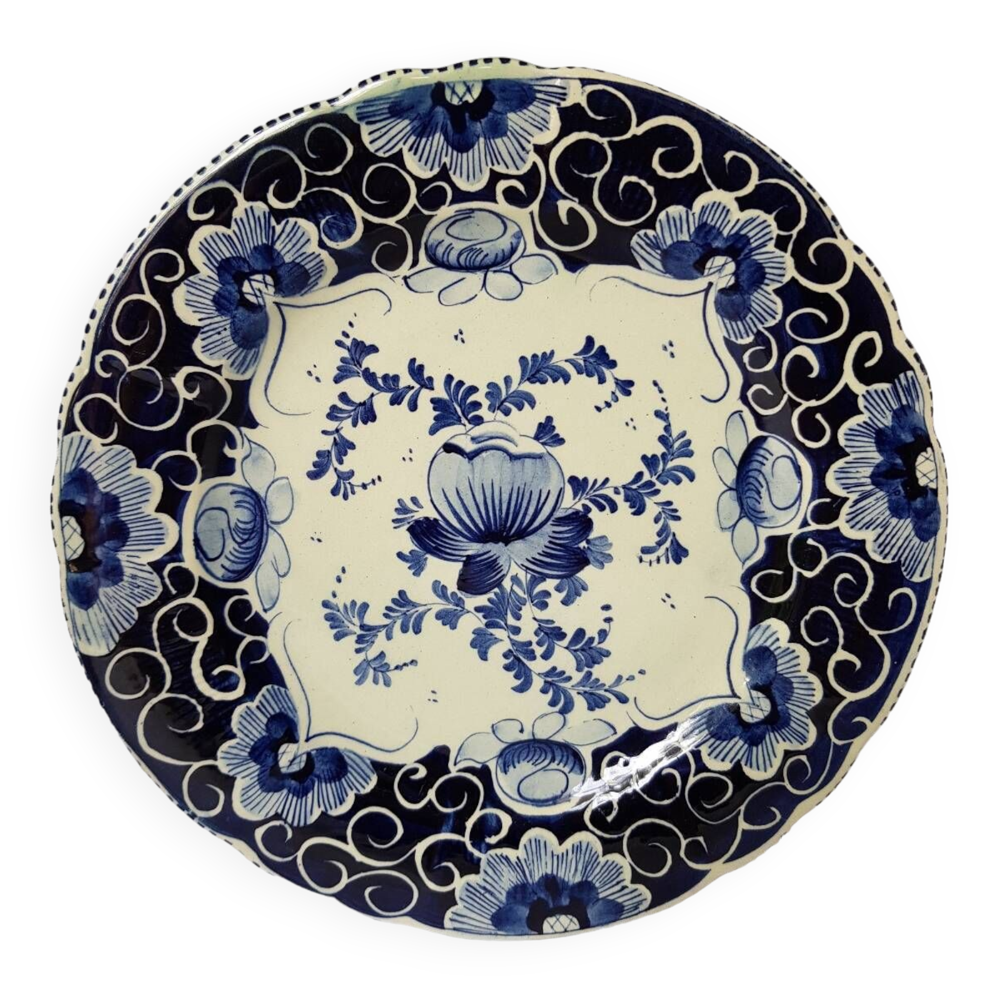 Assiette bleue de Delft signée Bequet H peinte à la main