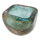 Green Gold Flecked Sommerso Glass Bonbonnière / Trinket Bowl by Venini, Ita