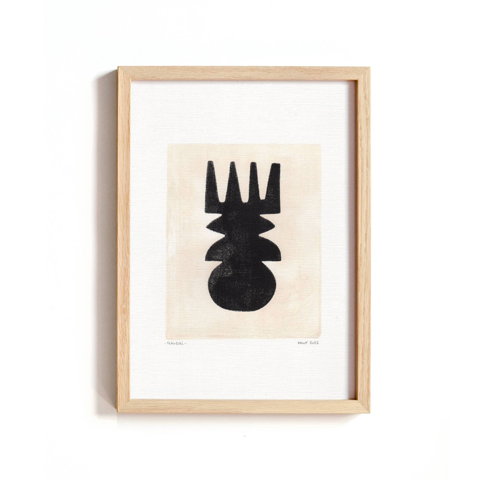 Collection of 4 paintings on paper - abstract paintings signed Eawy