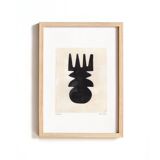 Collection of 4 paintings on paper - abstract paintings signed Eawy