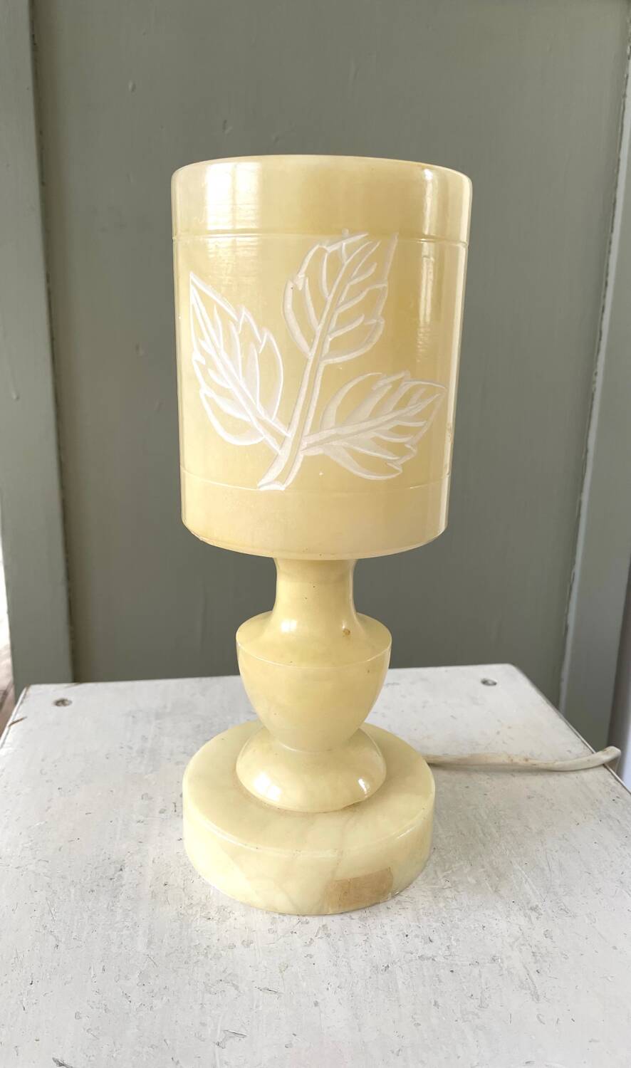Small vintage alabaster floor lamp
