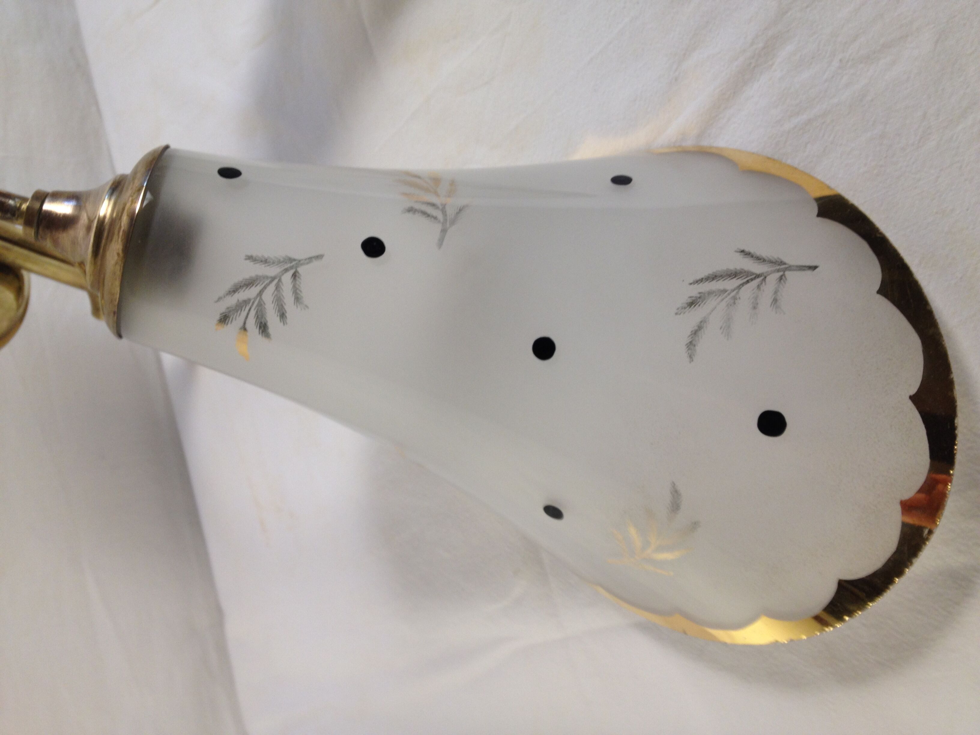 Tulip wall lamp 50s, Vintage, glass and brass