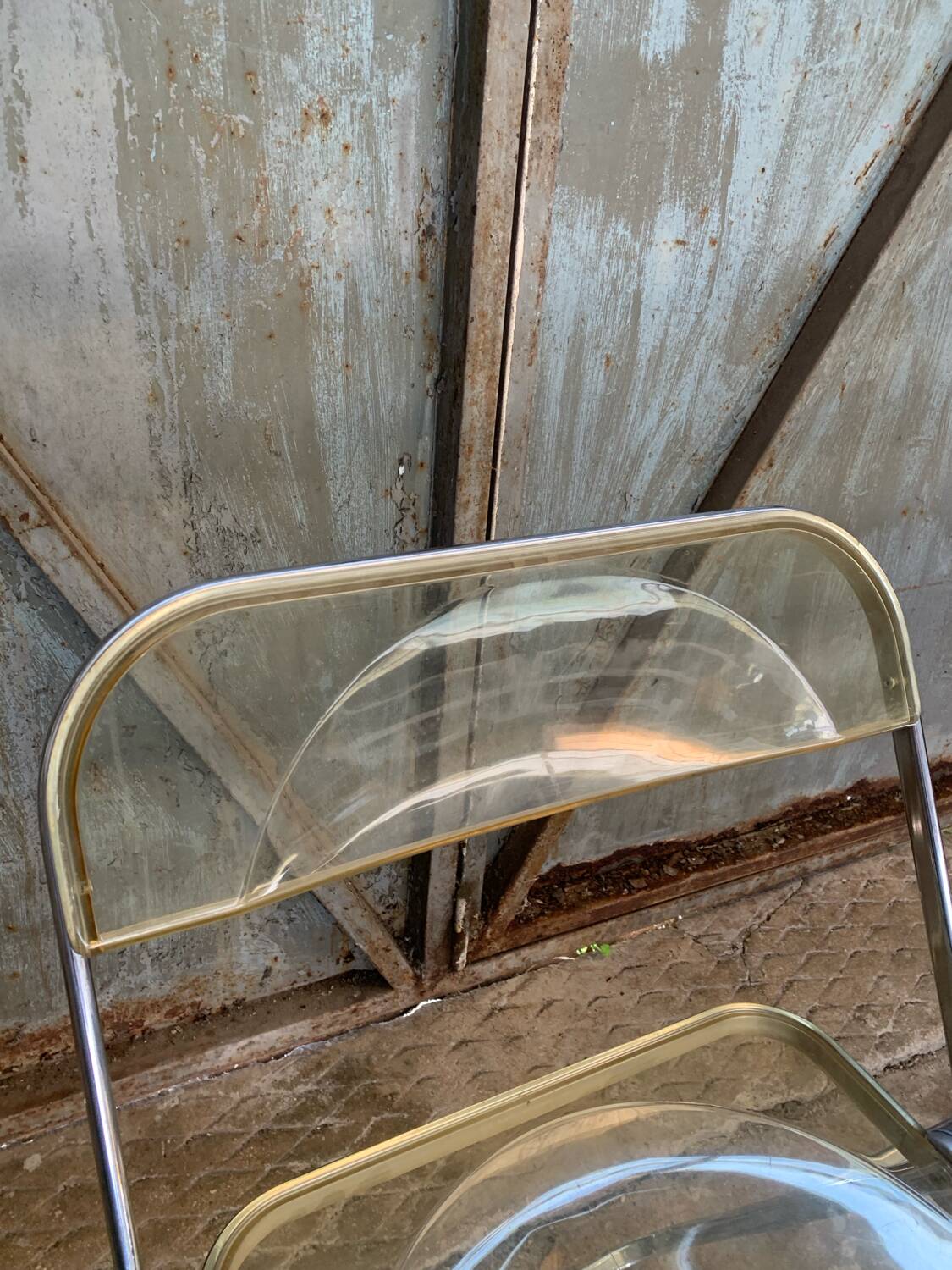 Paire Chaises Plia Jaune Giancarlo Piretti Castelli Vintage