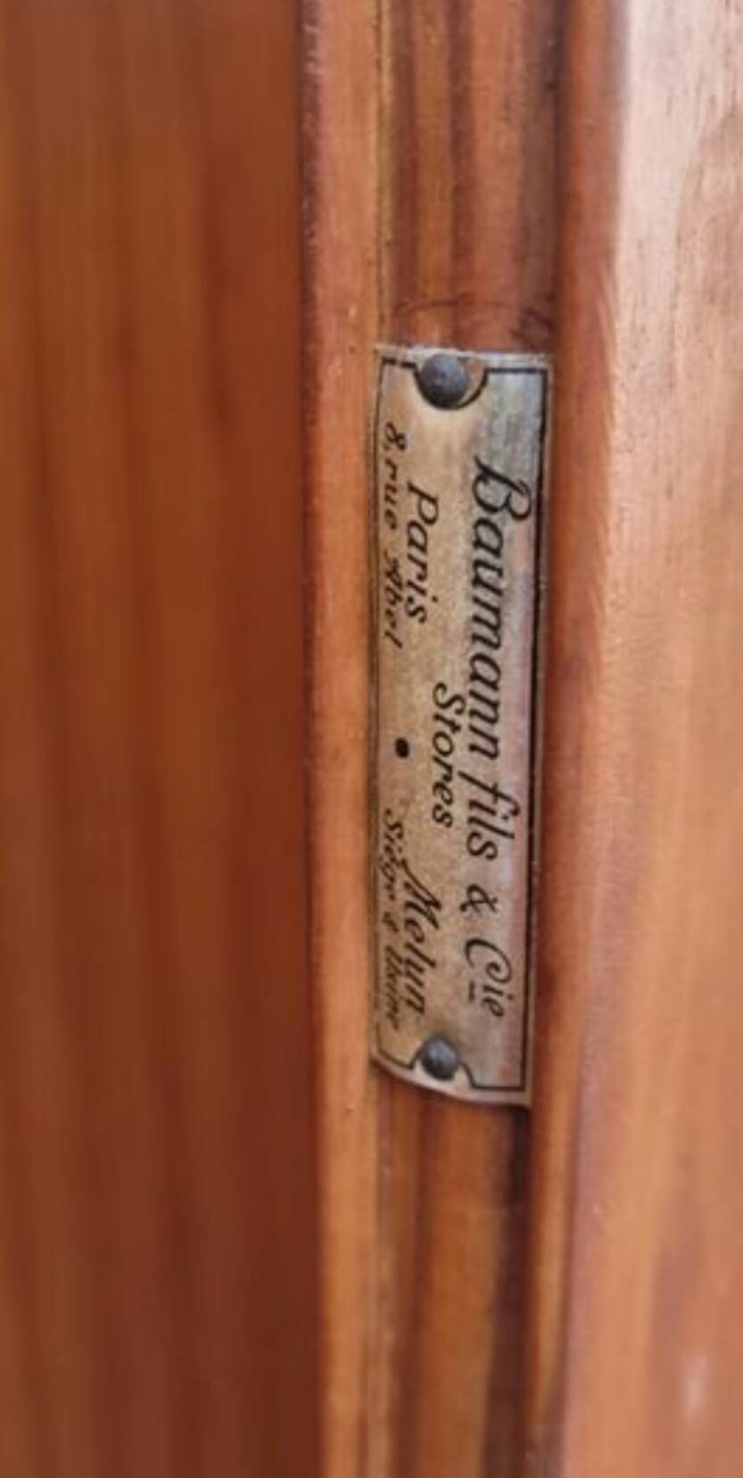 Vintage wooden wavy screen by Baumann