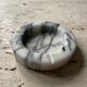 Large round ashtray in white and grey marble