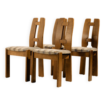 Oak dining chair, set of 4