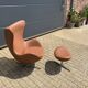 Fritz Hansen Egg Chair in Cognac leather + Ottoman!