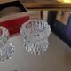 Pair of crystal glass table salt shakers - Circa 1950