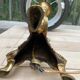 Vintage candle holder lamp in gilded bronze from the 19th century.