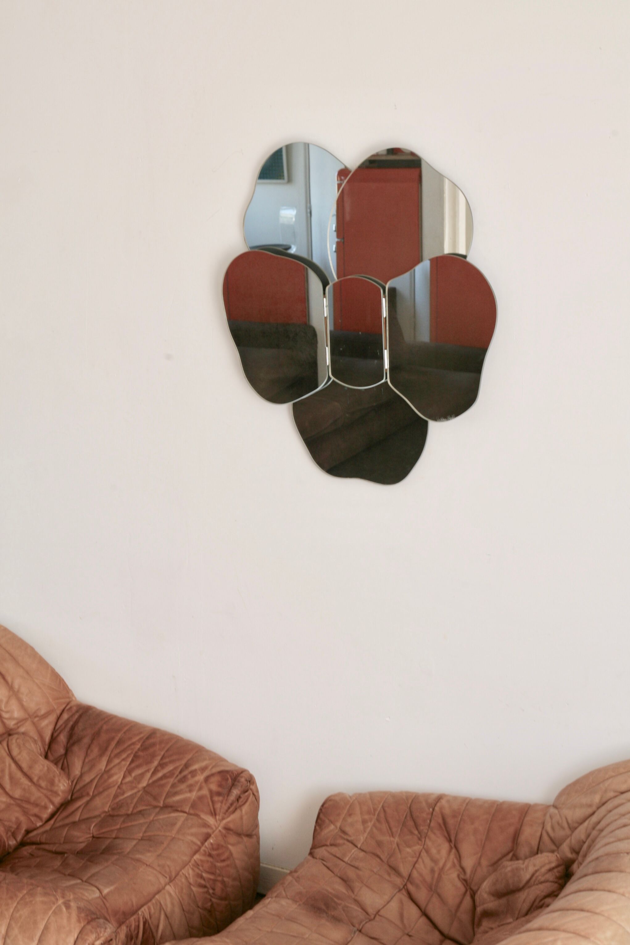 Removable wall mirror, circa 1970 68x76cm