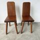 Paire de chaises brutaliste en chêne 1950