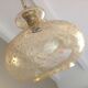 Suspension globe en verre bullé ambré et pailleté /vintage années 60-70