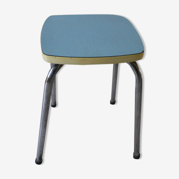 Tabouret en formica bleu  des années 60