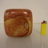 Italian ceramic cube vase by Roberto Rigon for Bertoncello, 1960s.