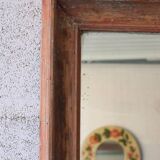 Large antique mirror in patinated wood h170cm