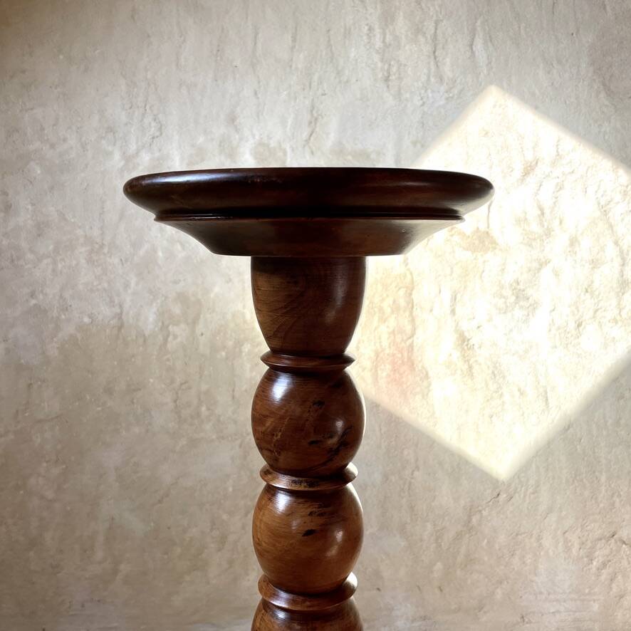 Walnut base column